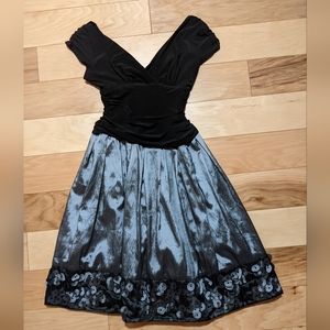 S.L. Fashions small medium black silver beaded dress